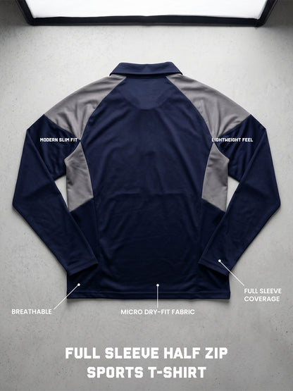 Men’s Full Sleeve Half Zip Sports T-Shirt