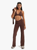 Women’s Crossover Flared Pants Brown
