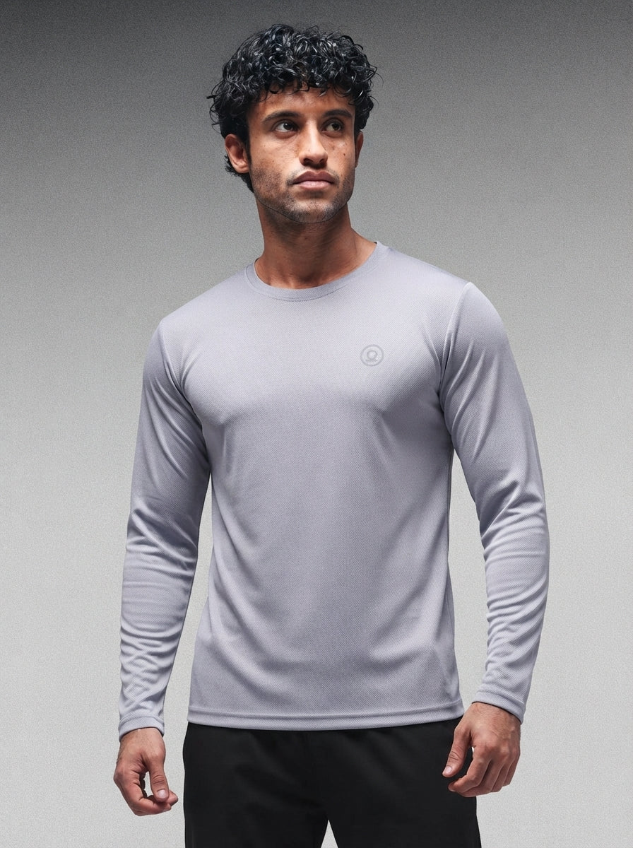 Men's Regular Dry Fit Full Sleeve Gym T-Shirt Sand