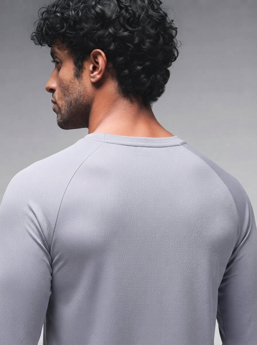 Men's Regular Dry Fit Full Sleeve Gym T-Shirt Sand