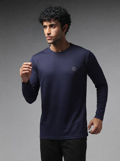 Men's Regular Dry Fit Full Sleeve Gym T-Shirt Navy