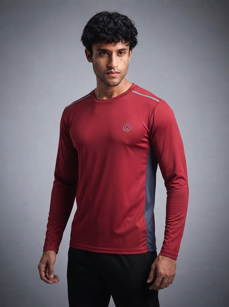 Men's Regular Dry Fit Gym Sports T-Shirt Maroon