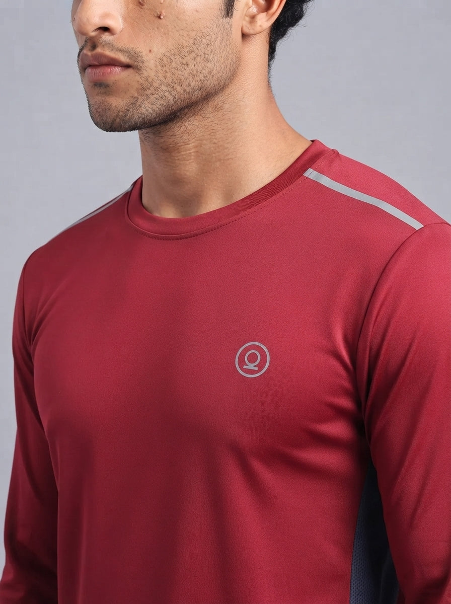 Men's Regular Dry Fit Gym Sports T-Shirt Maroon