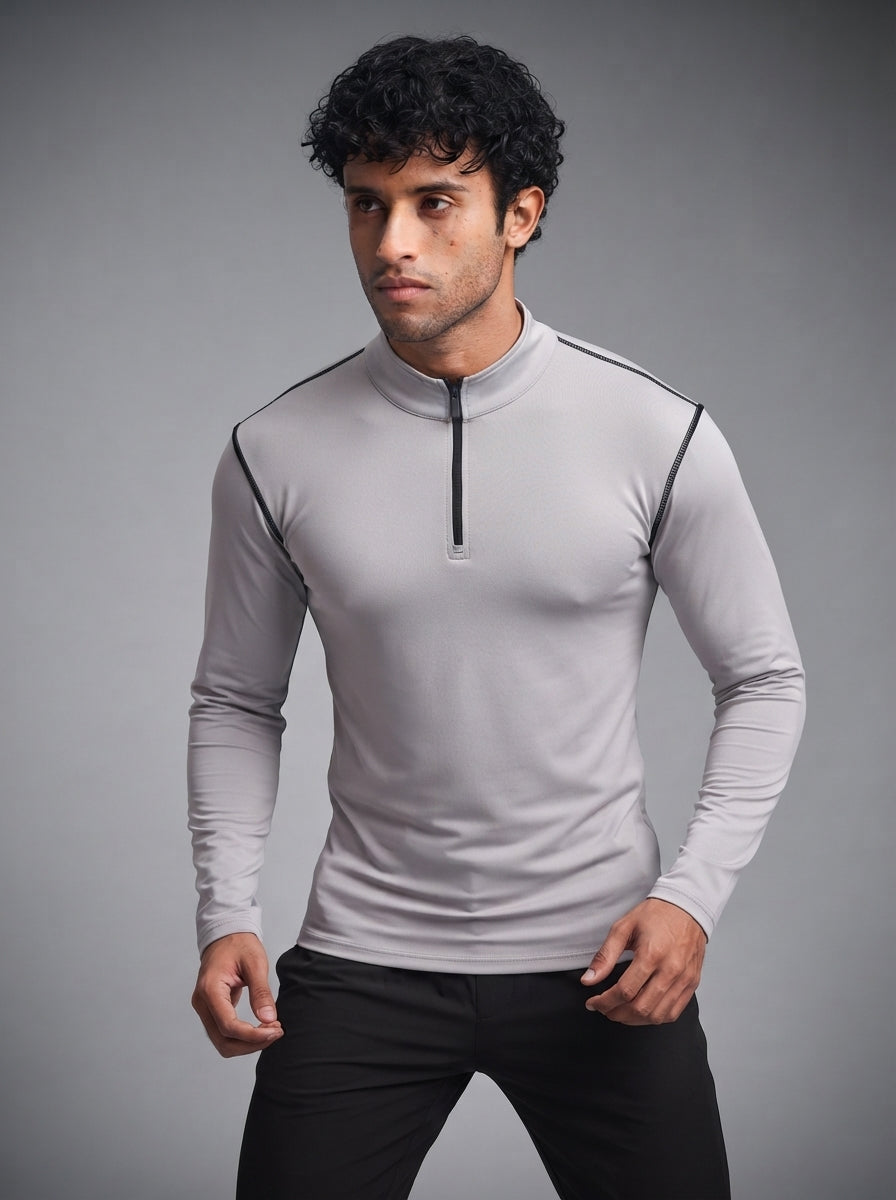 Men’s Performance Compression T-Shirt for Gym Grey