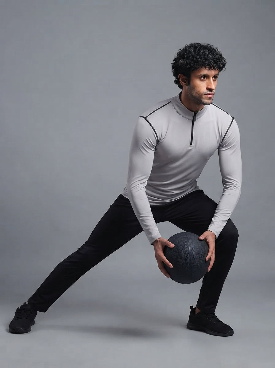 Men’s Performance Compression T-Shirt for Gym Grey