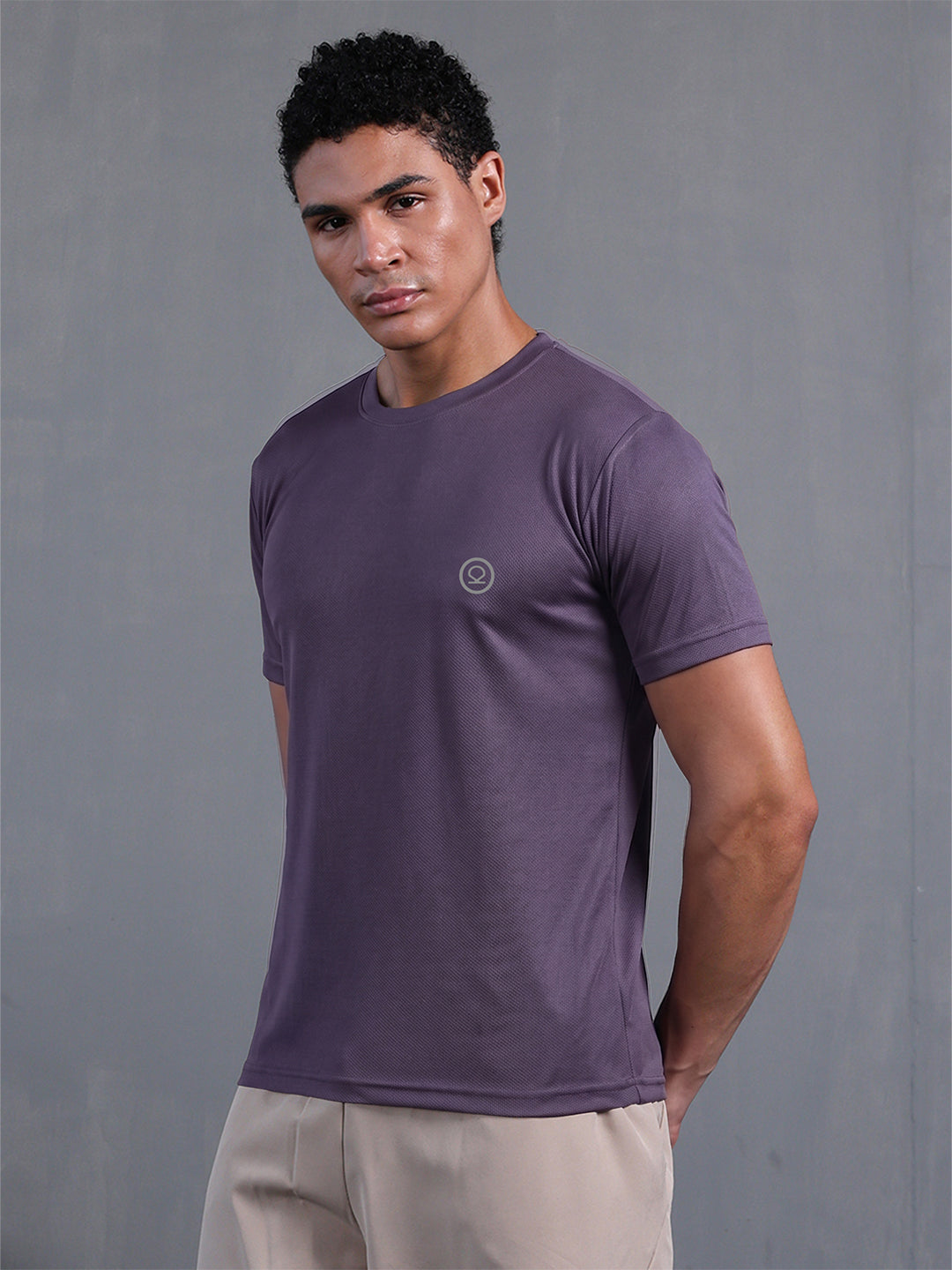 Men's Half Sleeves Dry Fit Gym Tshirt Dusty Plum
