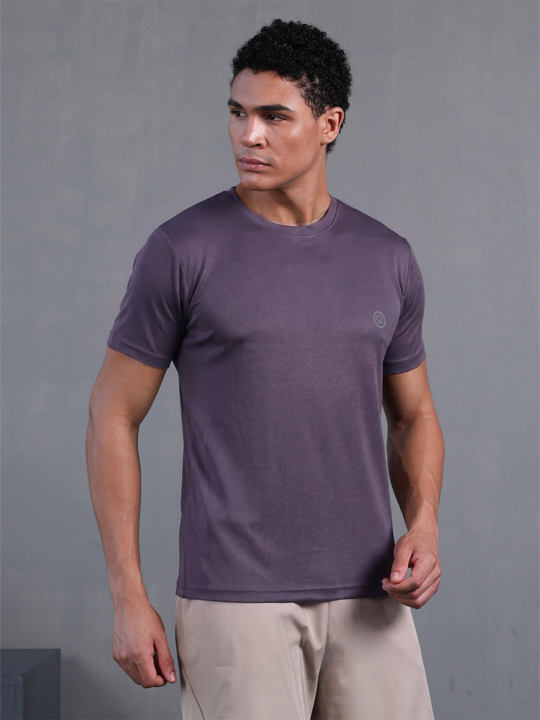 Men's Half Sleeves Dry Fit Gym Tshirt Dusty Plum