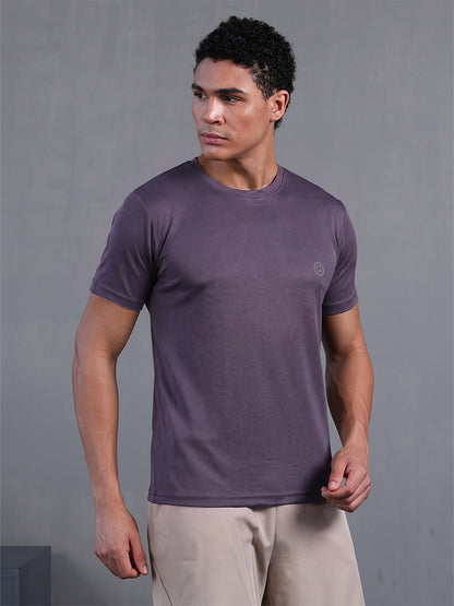 Men's Half Sleeves Dry Fit Gym Tshirt Dusty Plum