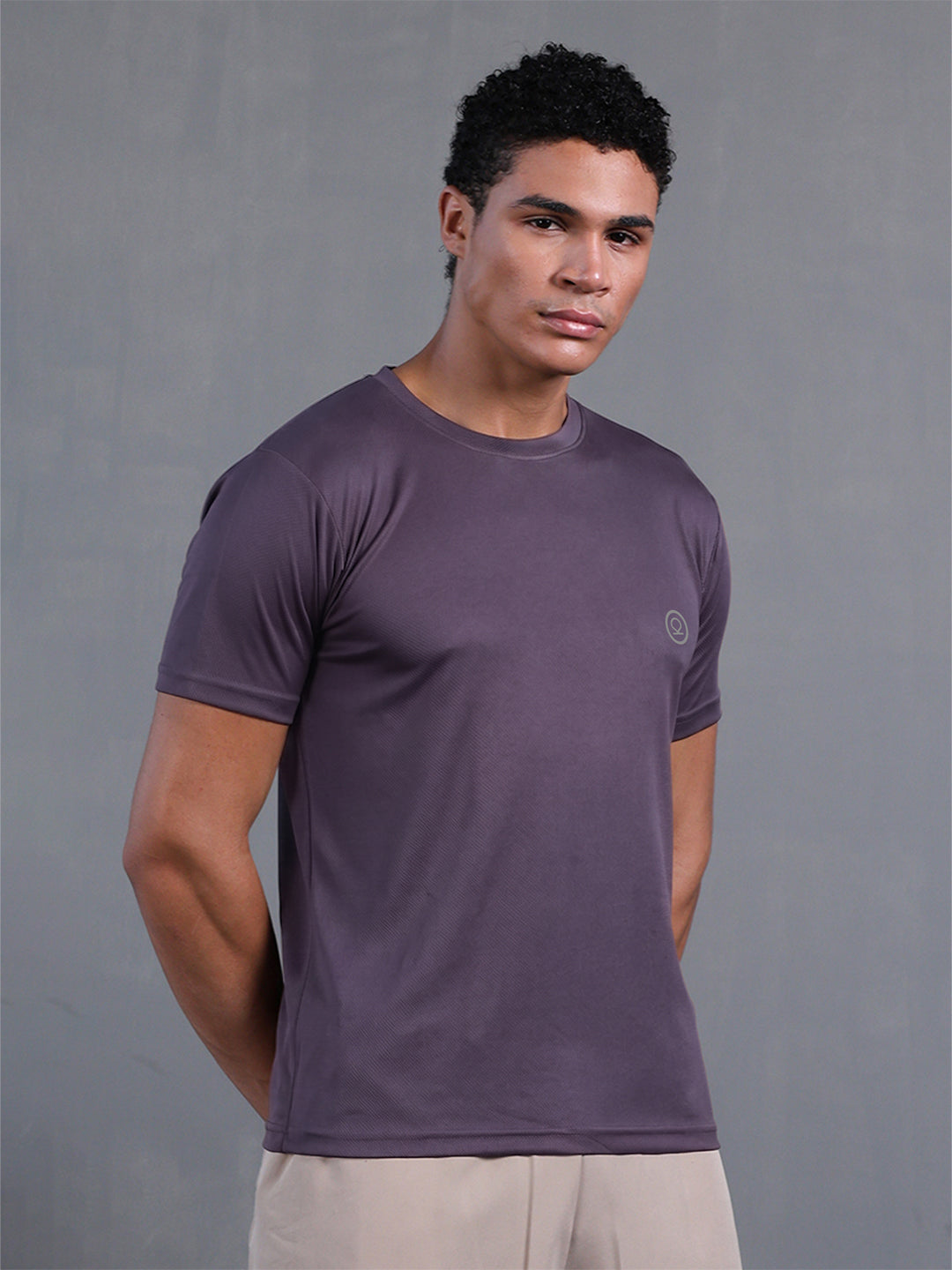 Men's Half Sleeves Dry Fit Gym Tshirt Dusty Plum