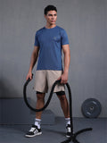 Men's Half Sleeves Dry Fit Gym Tshirt Indigo