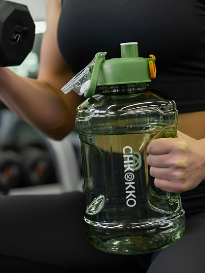 CHKOKKO 2.2L Large Sports Water Bottle with Handle & Leak-Proof Flip Cap