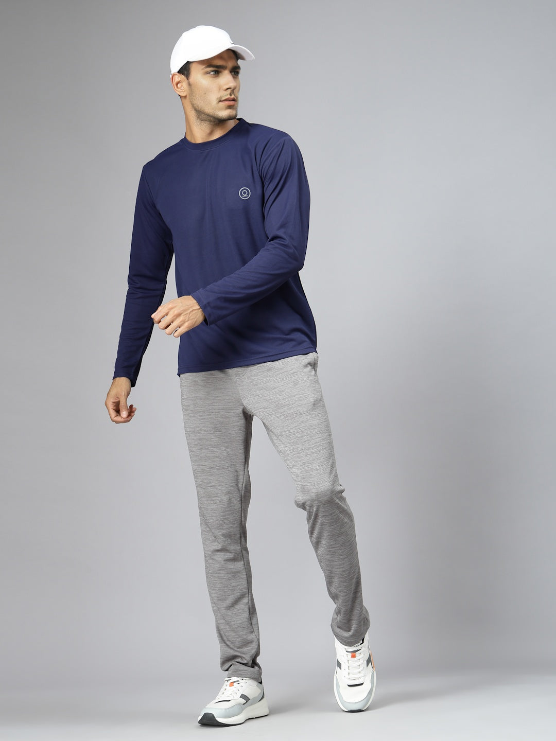 Men's Regular Dry Fit Full Sleeve Gym T-Shirt Navy