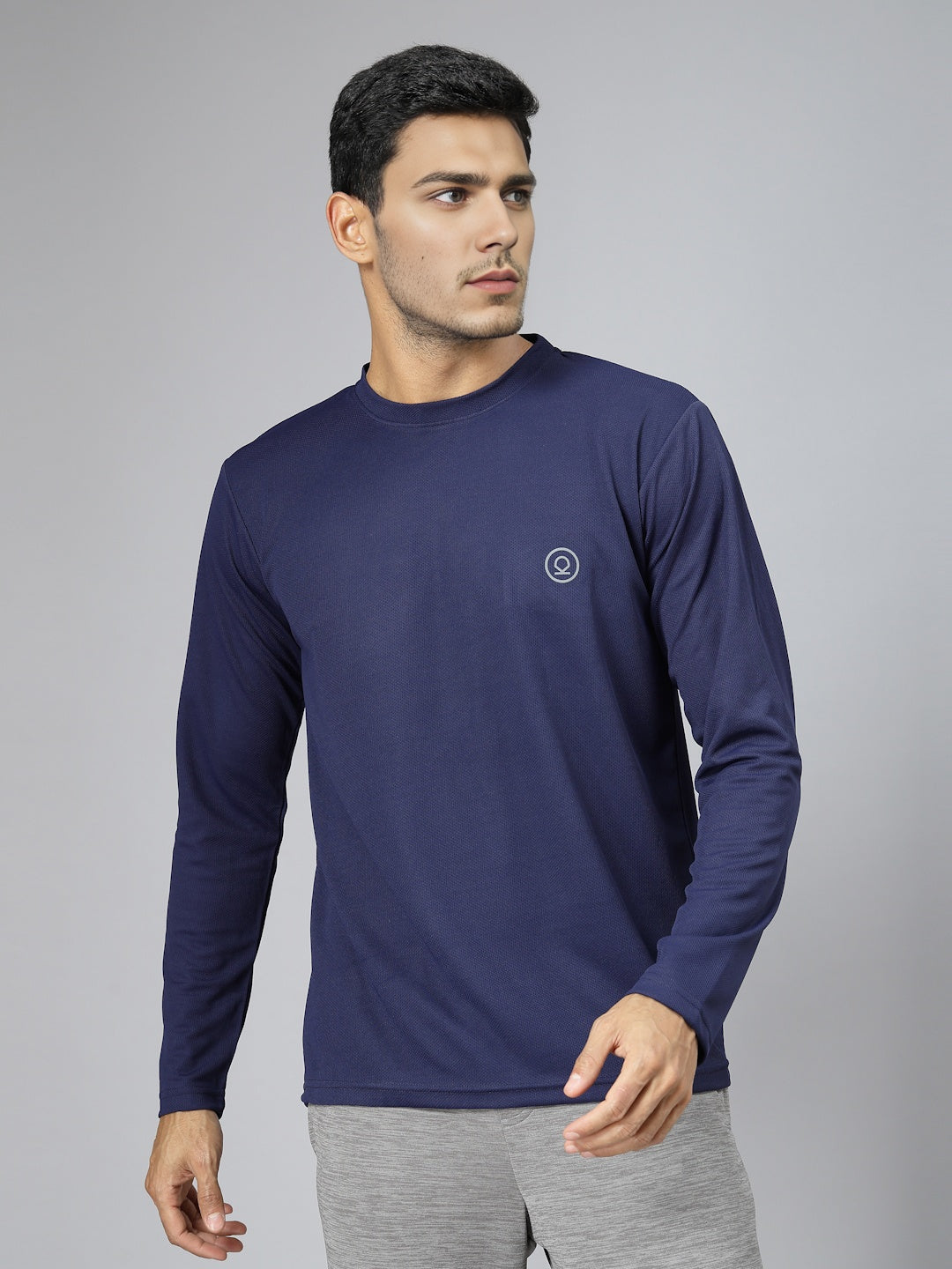 Men's Regular Dry Fit Full Sleeve Gym T-Shirt Navy
