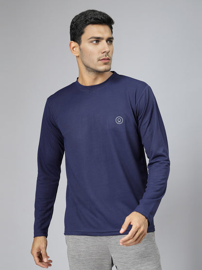 Men's Regular Dry Fit Full Sleeve Gym T-Shirt Navy