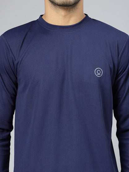 Men's Regular Dry Fit Full Sleeve Gym T-Shirt Navy
