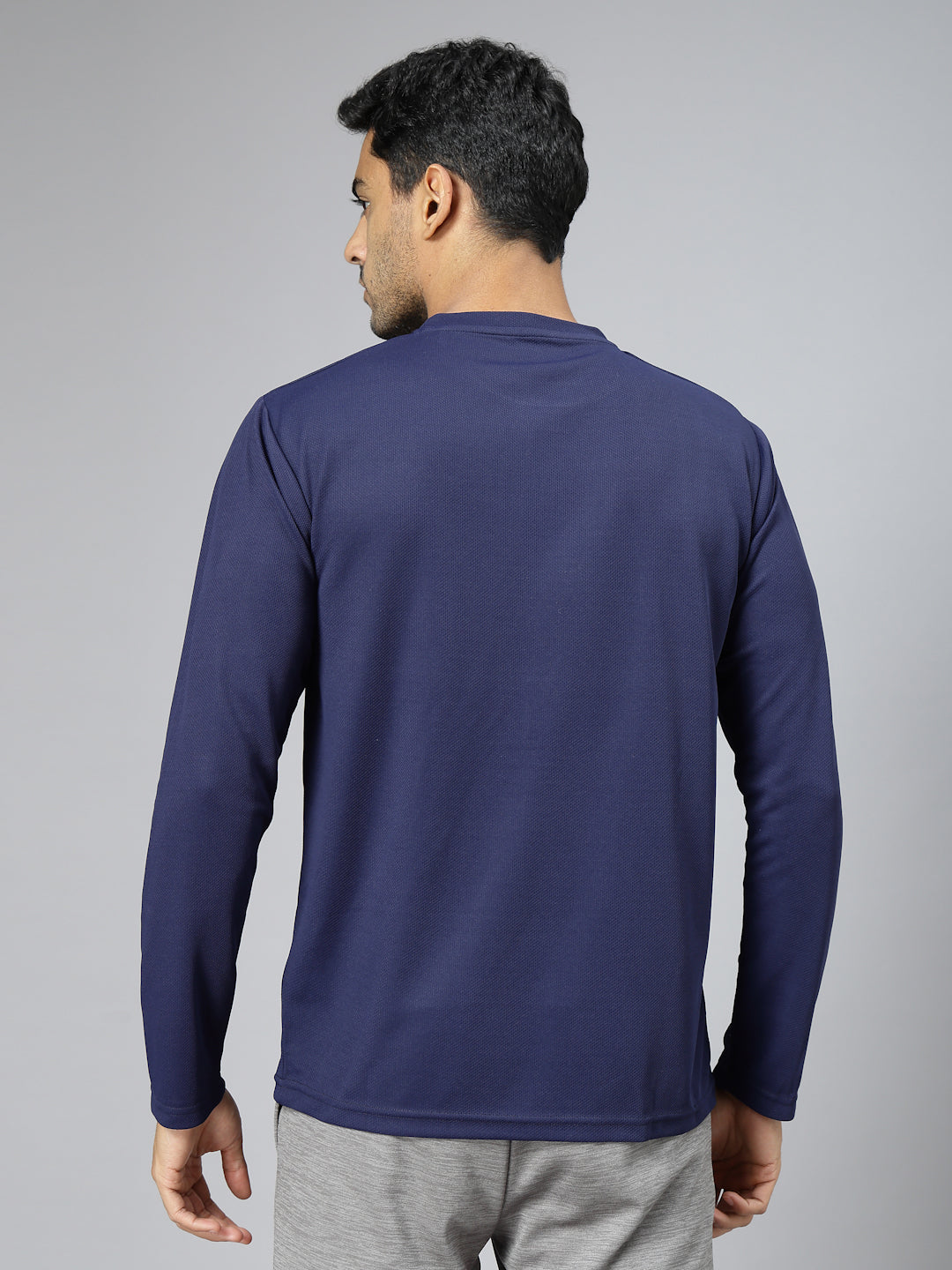 Men's Regular Dry Fit Full Sleeve Gym T-Shirt Navy