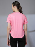 Women Round Neck Dry Fit Gym Sports T-Shirt