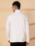 Men White Winter Wear Regular Fit High Neck T Shirt | CHKOKKO