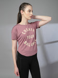 Women Round Neck Dry Fit Gym Sports T-Shirt