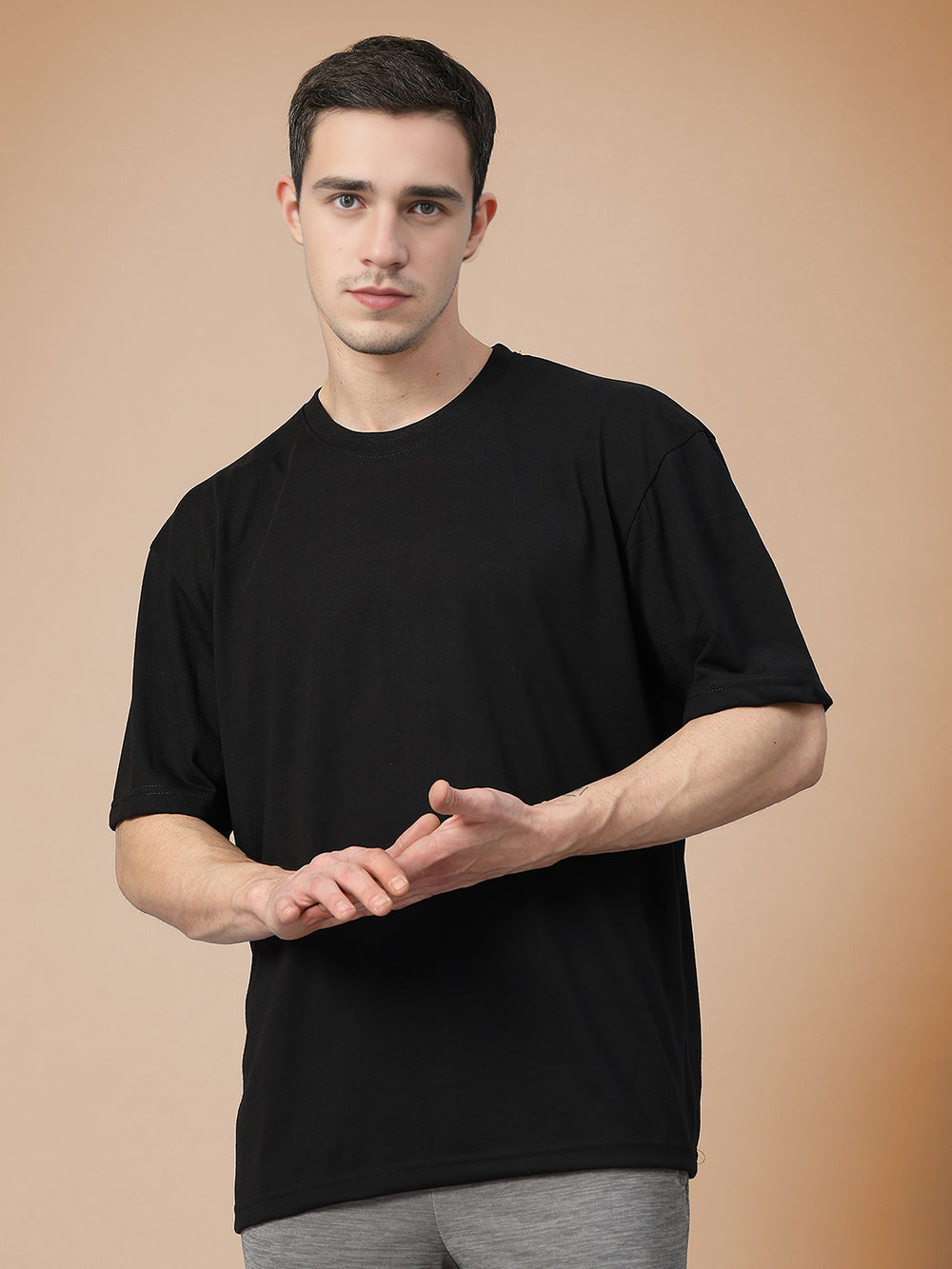 Men’s Oversized Relaxed Fit Cotton T-Shirt Black