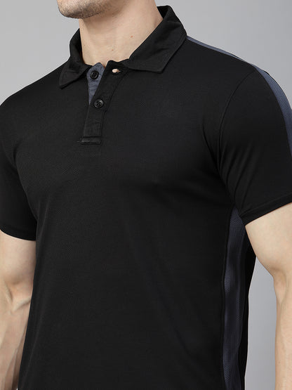 Men Regular Dry Fit Half Sleeve Polo T-Shirt Black
