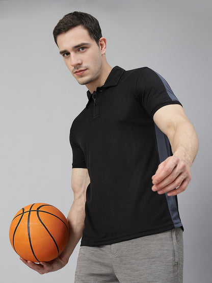 Men Regular Dry Fit Half Sleeve Polo T-Shirt Black