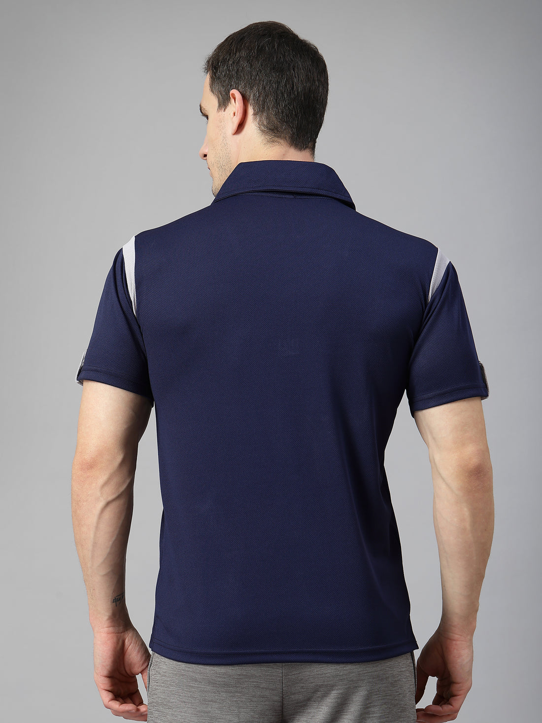 Men's Polo Neck Regular Fit Gym Sports Zipper T-Shirt