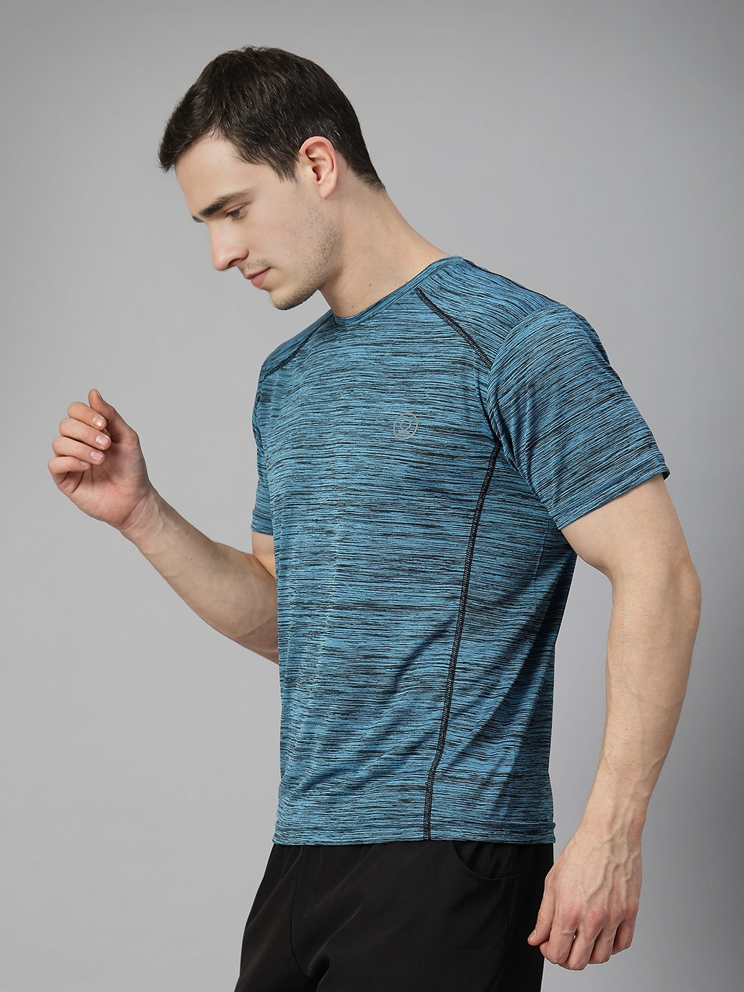 Men's Half Sleeves Dry Fit Gym Sports T-Shirt Sea Green