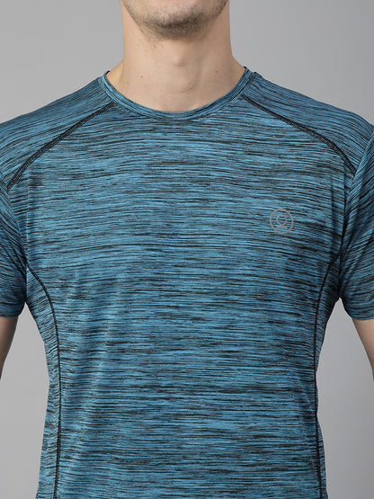 Men's Half Sleeves Dry Fit Gym Sports T-Shirt Sea Green