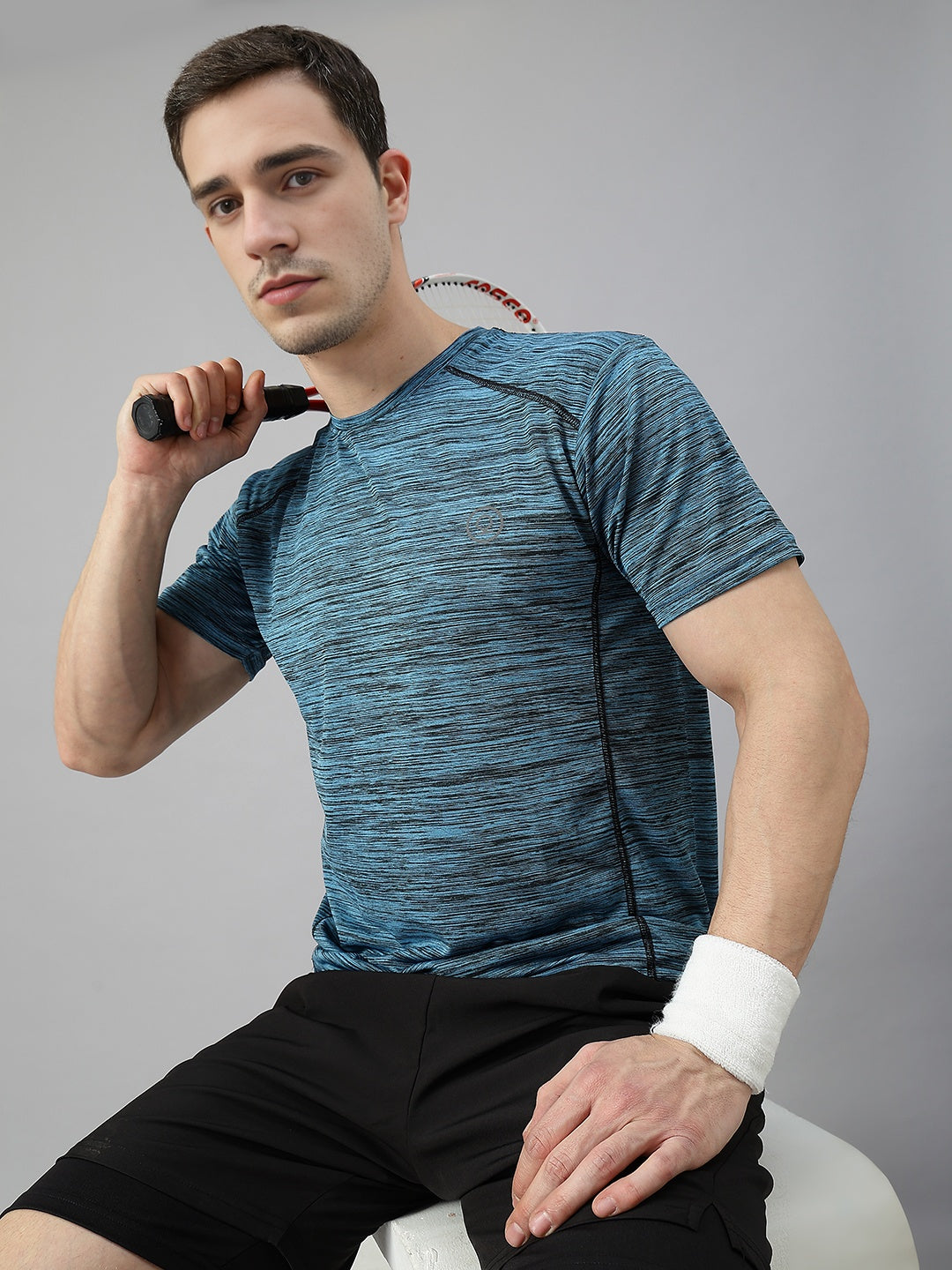 Men's Half Sleeves Dry Fit Gym Sports T-Shirt Sea Green
