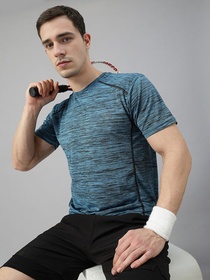 Men's Half Sleeves Dry Fit Gym Sports T-Shirt Sea Green