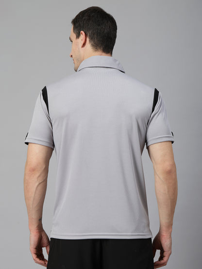 Men's Polo Neck Regular Fit Gym Sports Zipper T-Shirt