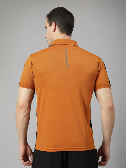 Men Regular Dry Fit Half Sleeve Polo T-Shirt Rust