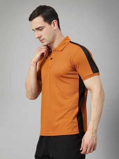 Men Regular Dry Fit Half Sleeve Polo T-Shirt Rust