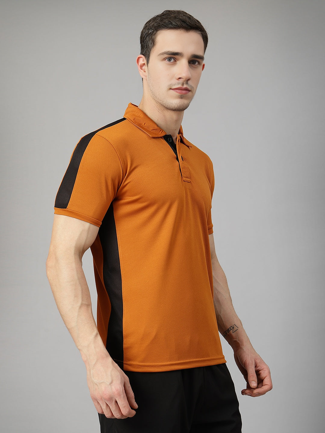 Men Regular Dry Fit Half Sleeve Polo T-Shirt Rust