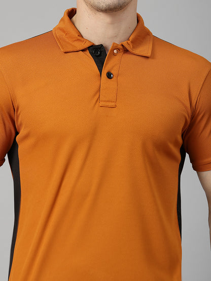 Men Regular Dry Fit Half Sleeve Polo T-Shirt Rust
