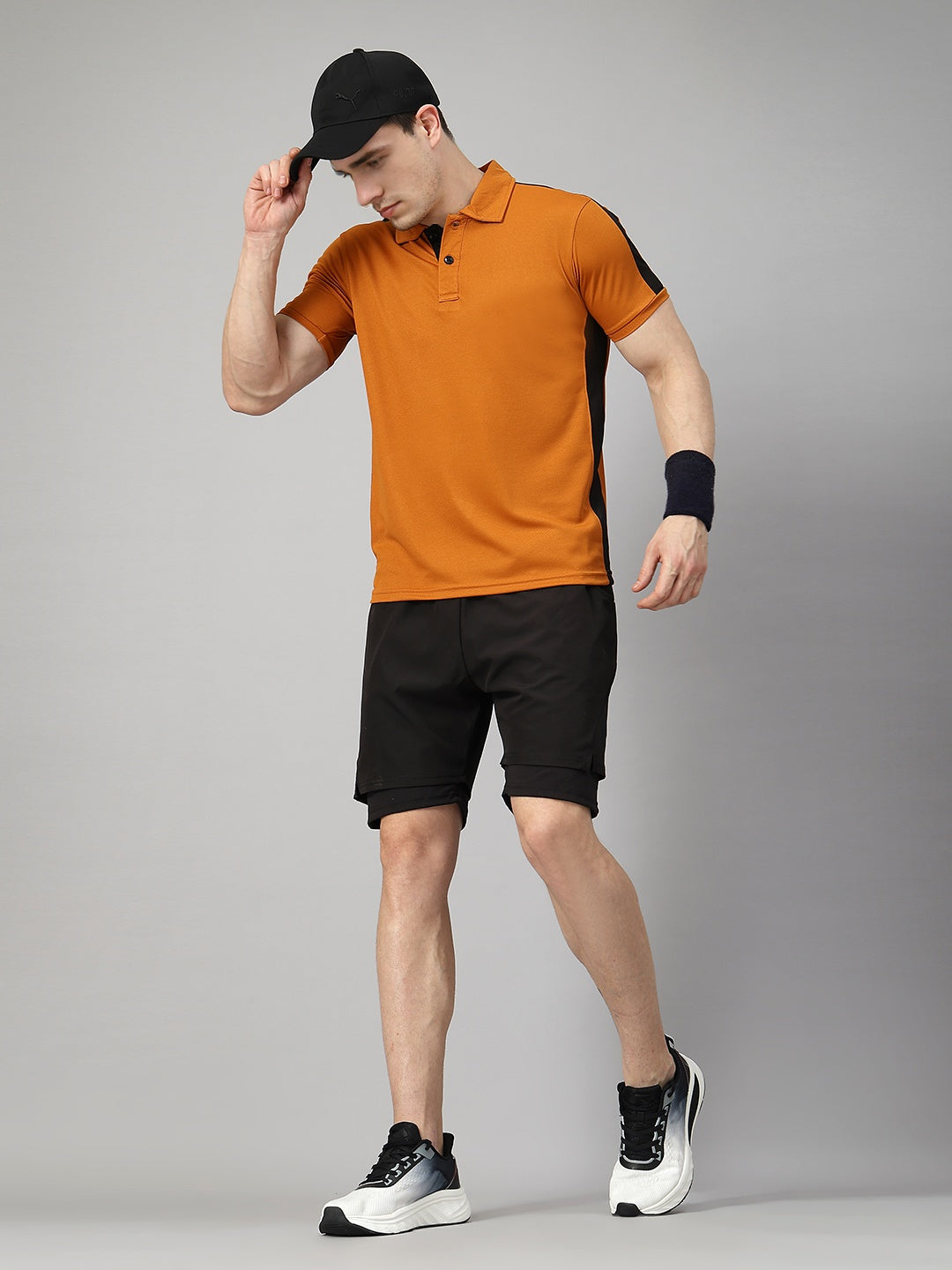 Men Regular Dry Fit Half Sleeve Polo T-Shirt Rust