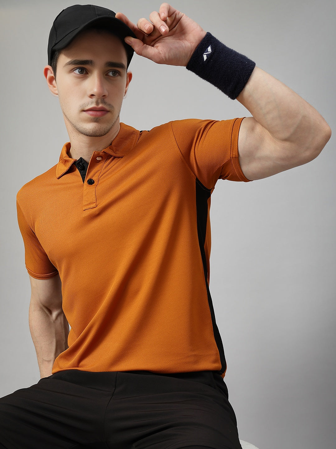 Men Regular Dry Fit Half Sleeve Polo T-Shirt Rust