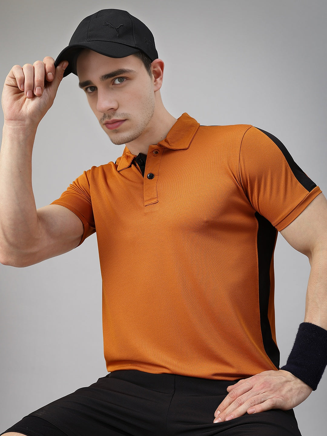 Men Regular Dry Fit Half Sleeve Polo T-Shirt Rust