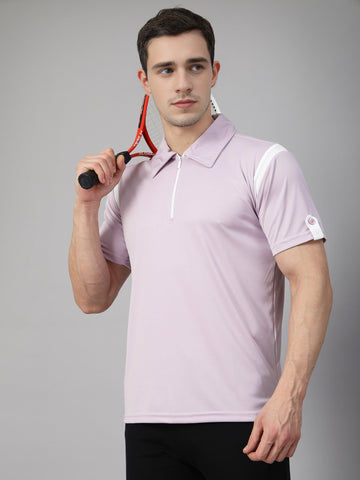 Men's Polo Neck Regular Fit Gym Sports Zipper T-Shirt