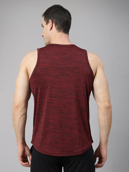 Men Wine Regular Fit Sleeveless Sports Tanktop
