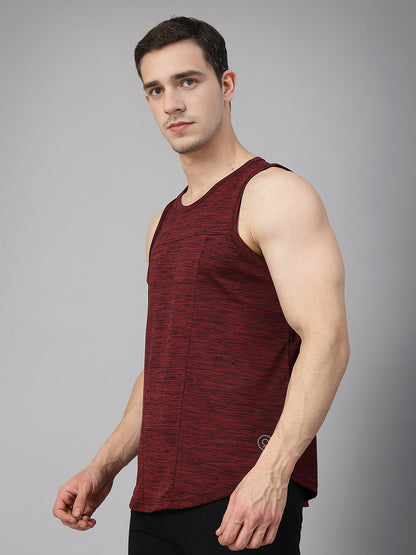 Men Wine Regular Fit Sleeveless Sports Tanktop