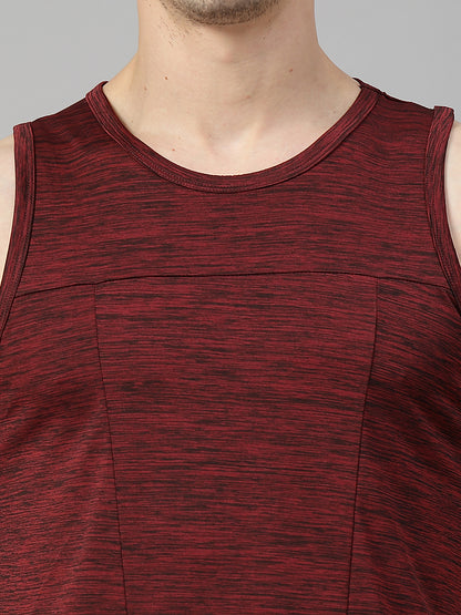 Men Wine Regular Fit Sleeveless Sports Tanktop