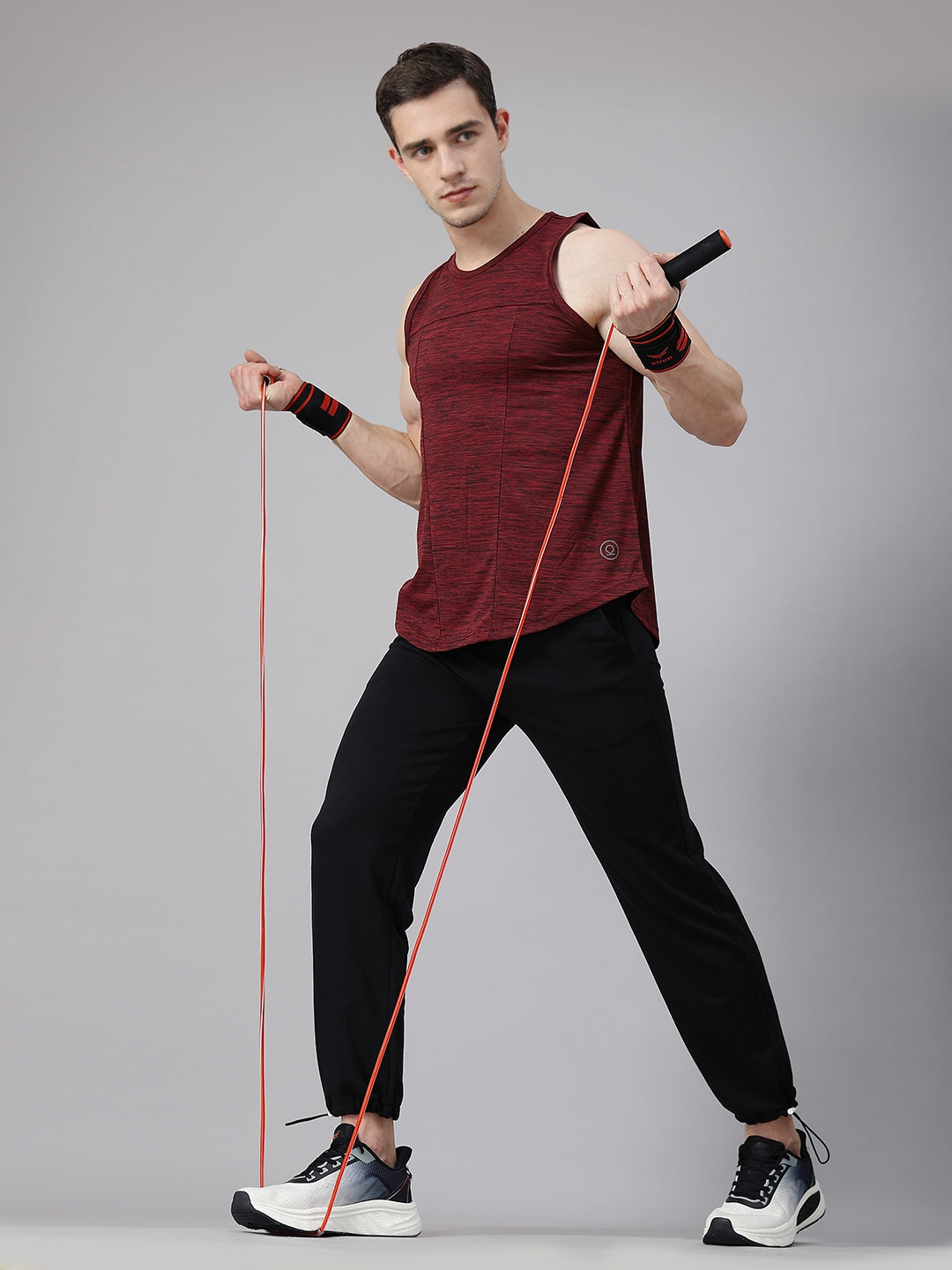 Men Wine Regular Fit Sleeveless Sports Tanktop