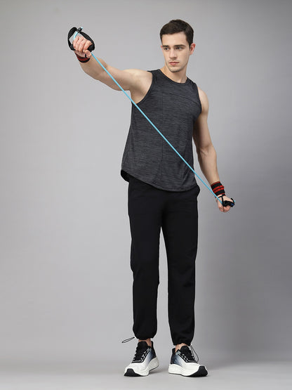 Men Grey Regular Fit Sleeveless Sports Tanktop