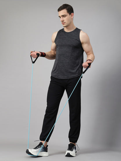 Men Grey Regular Fit Sleeveless Sports Tanktop