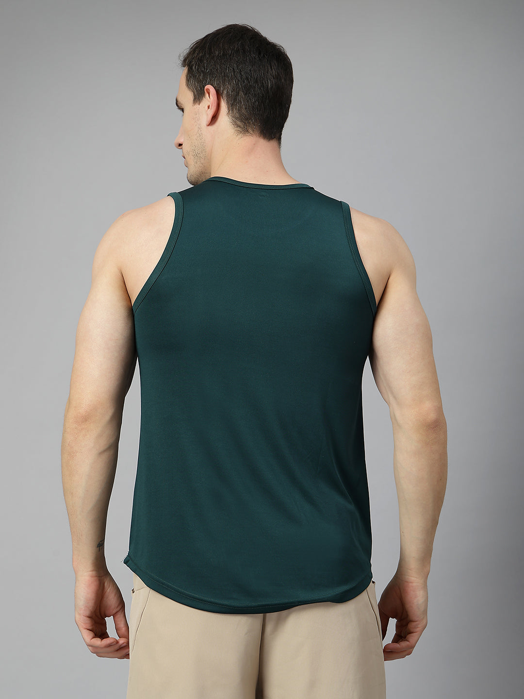 Men Dark Green Gym Sleeveless Sports Tanktop