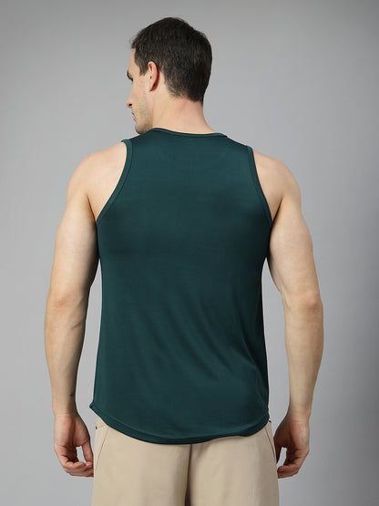 Men Dark Green Gym Sleeveless Sports Tanktop