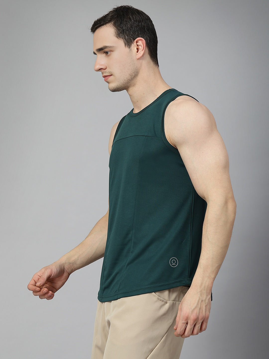 Men Dark Green Gym Sleeveless Sports Tanktop