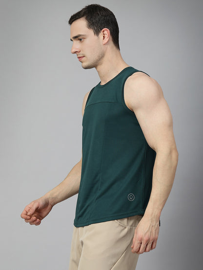 Men Dark Green Gym Sleeveless Sports Tanktop